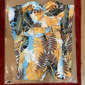 Tropical Leaf Print Women's jumpsuit